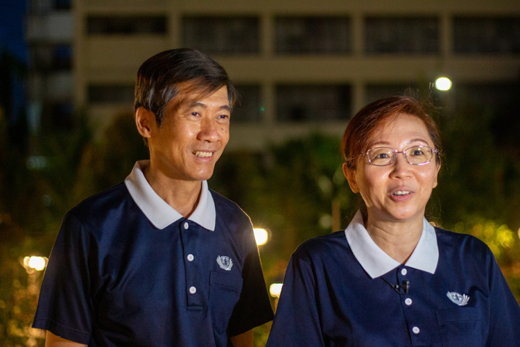 “My son is very strict and he won’t allow us to get out of the house for the past two years since the pandemic. It’s nice to come back after two years and see the difference here at the Tzu Chi Campus,” says volunteer Alice Cheng who came with her husband, Johnny Cheng. 【Photo by Harold Alzaga】