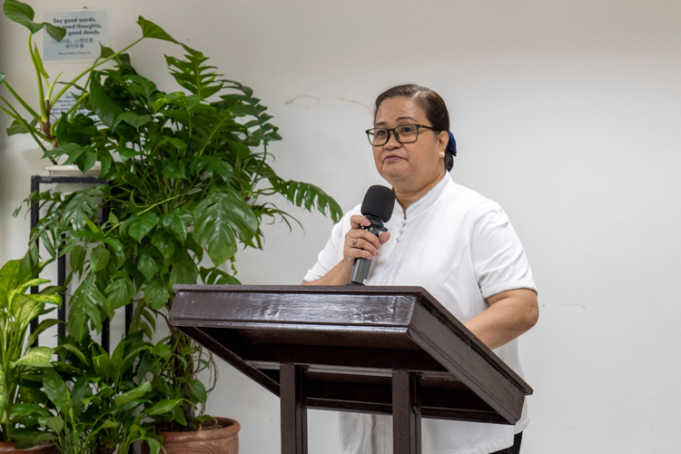 “We hope that you not only take with you the skills that you learn in caregiving and welding but also the life lessons and values as well, like respect for all living beings and the readiness to help and share what you can with others,” says Tzu Chi Head of Technical-Vocational Program Dolly Alegado Cruz. 