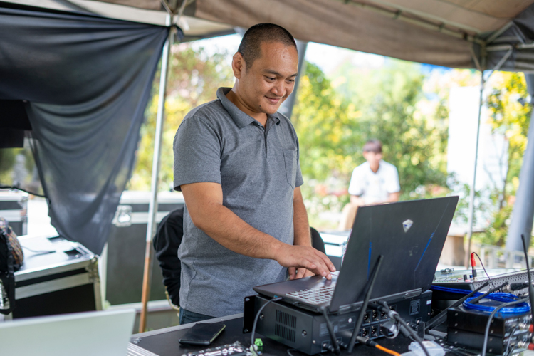 Rjhay Sulit is in charge of the audio-visual requirements of Tzu Chi’s many activities. 