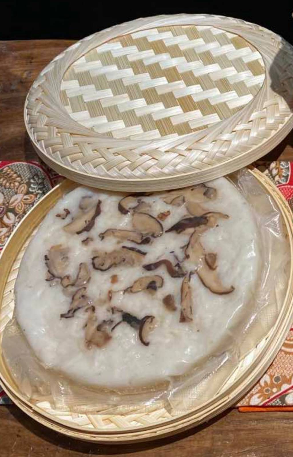 At the Harmony Hall, vegetarian food like this mushroom delicacy are available in stalls.