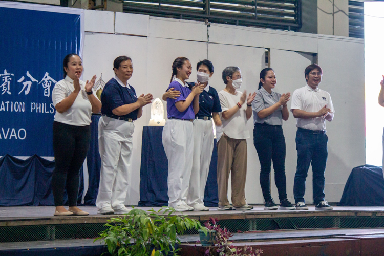 July birthday celebrants are greeted on stage during the thanksgiving program. 【Photo by Marella Saldonido】