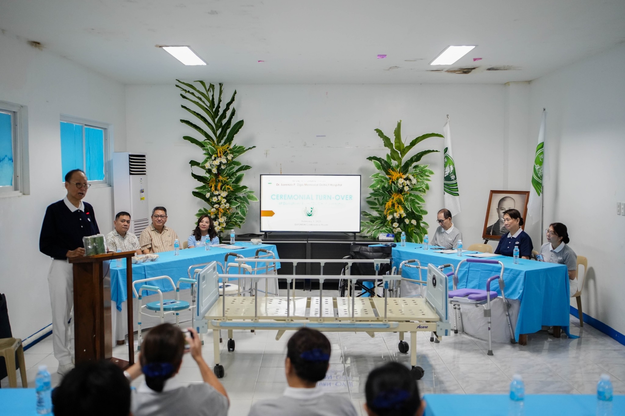 Commissioner-in-charge Antonio Tan addresses the guests during the turnover event on February 1. 