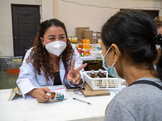 Free medicines were dispensed at the medical mission’s pharmacy