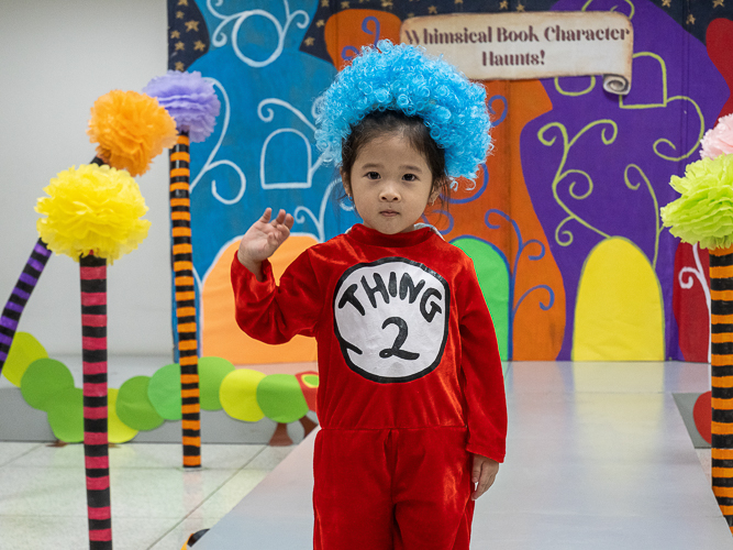 Students proudly display their whimsical book character costumes in a lively fashion show. 【Photo by Marella Saldonido】