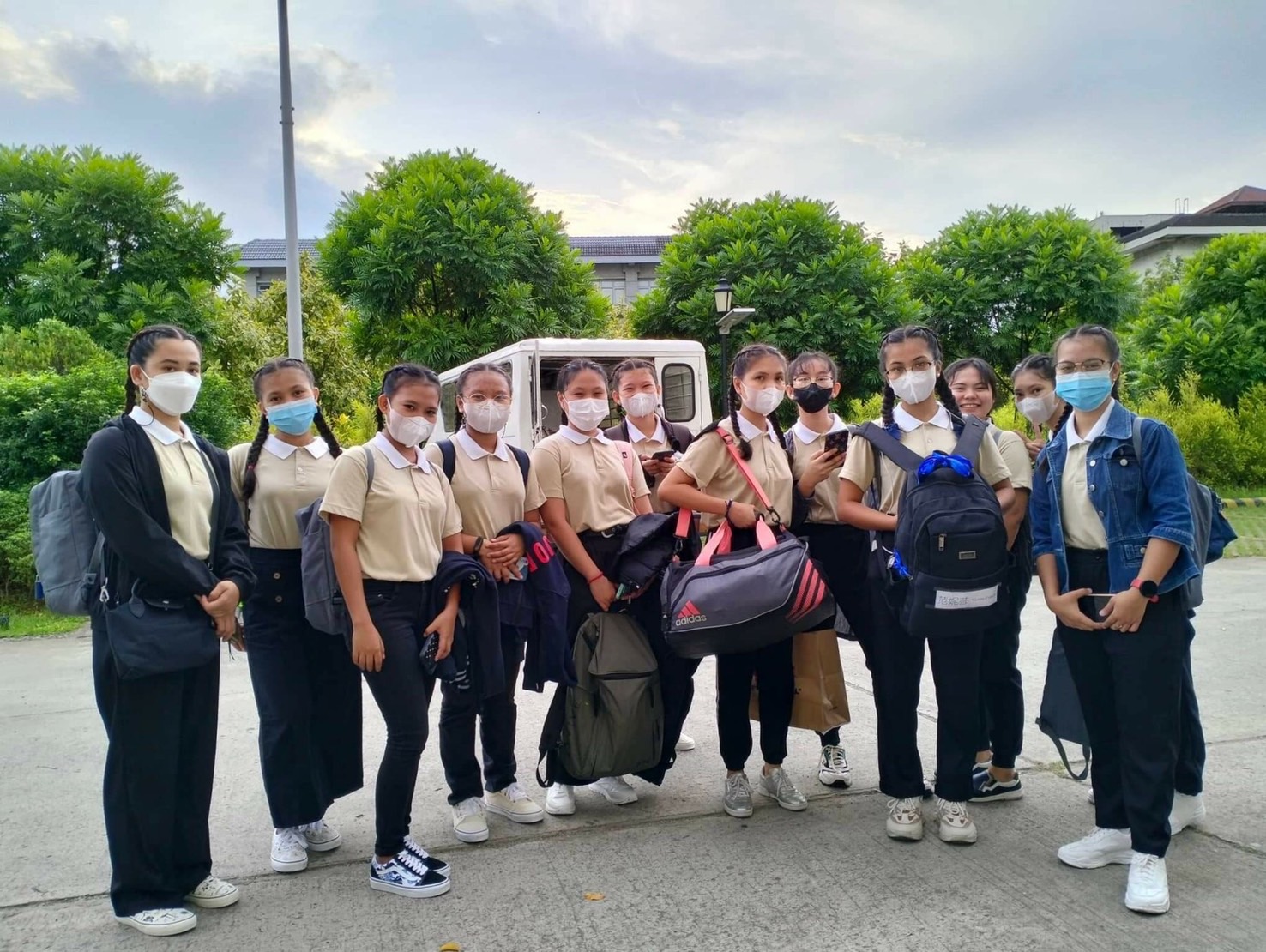 Caregiving scholars of Tzu Chi Philippines pose for a group photo at the Buddhist Tzu Chi Campus in Sta. Mesa Manila before departing for Taiwan to study a two-year college course in Long-Term Care at the Tzu Chi University of Science and Technology.