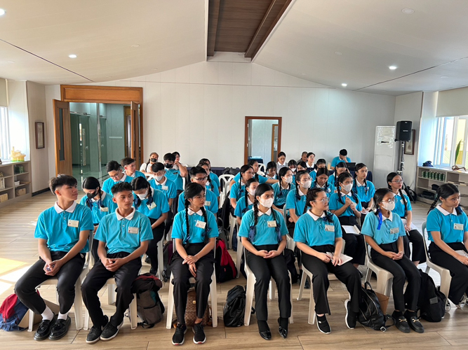 Tzu Chi Pampanga scholars listen during a Humanity class on etiquette. 