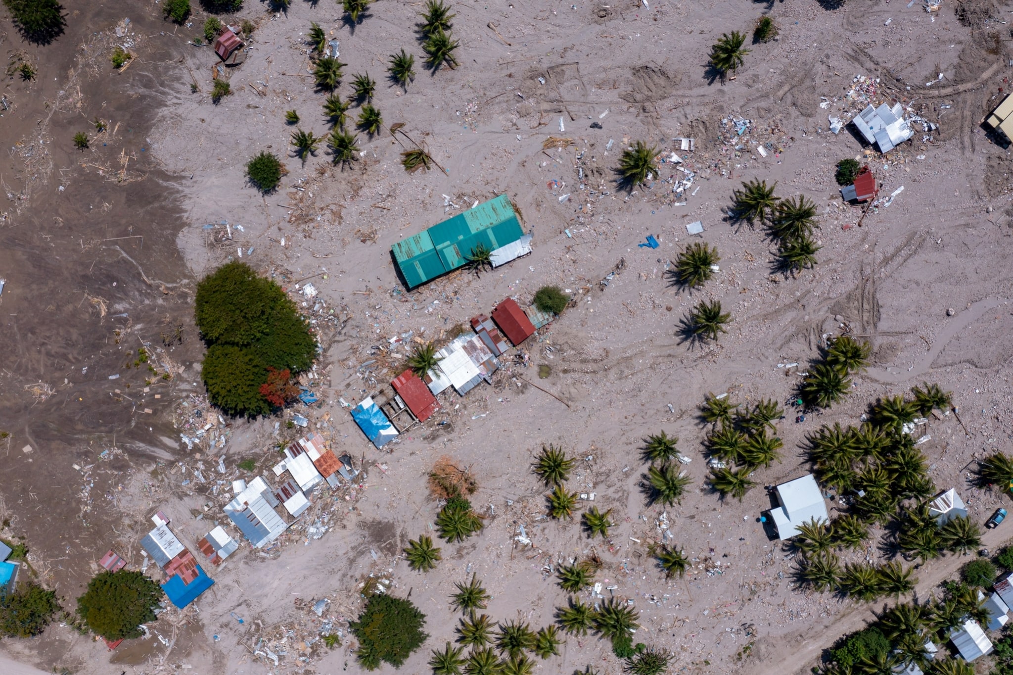 Aerial shot of the landslide site in Brgy. Kusiong, Datu Odin Sinsuat, Maguindanao del Norte. 【Photo by Daniel Lazar】