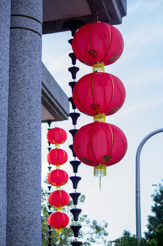 Red lanterns adorn the BTCC facilities in time for the festive celebrations. 【Photo by Marella Saldonido】