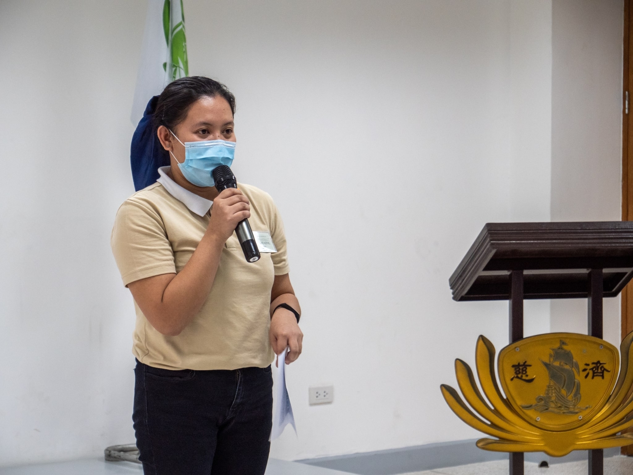 “Before, I was only thinking about my will to survive. It was just always me. But now, my mind my broadened that I must not live for myself and my family alone,” says Tech-Voc caregiving scholar Sharmaine Placido.【Photo by Jeaneal Dando】